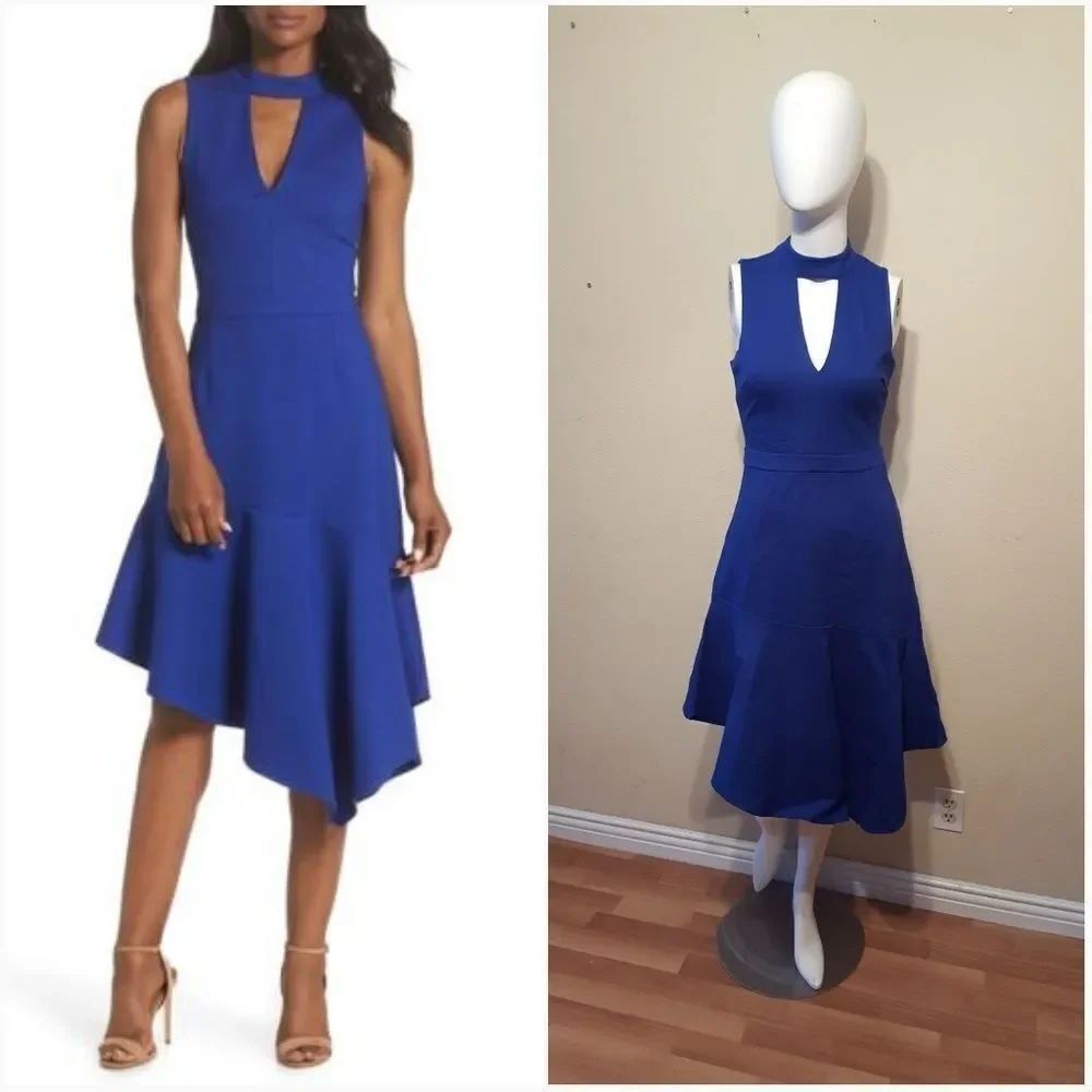 Adelyn Rae Nessa Ponte Midi Dress Sz XS